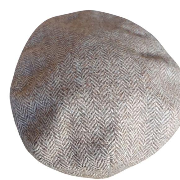 Christy's London Radnor Tweed 100% Wool Gray Brown White Newsboy Cabbie Cap Vint - Picture 7 of 15